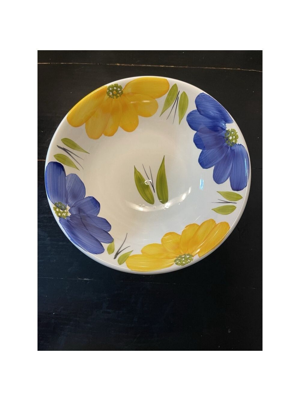 MAXAM Italian Daisy Vegetable Serving Bowl 10" Hand Painted Italy Discontinued